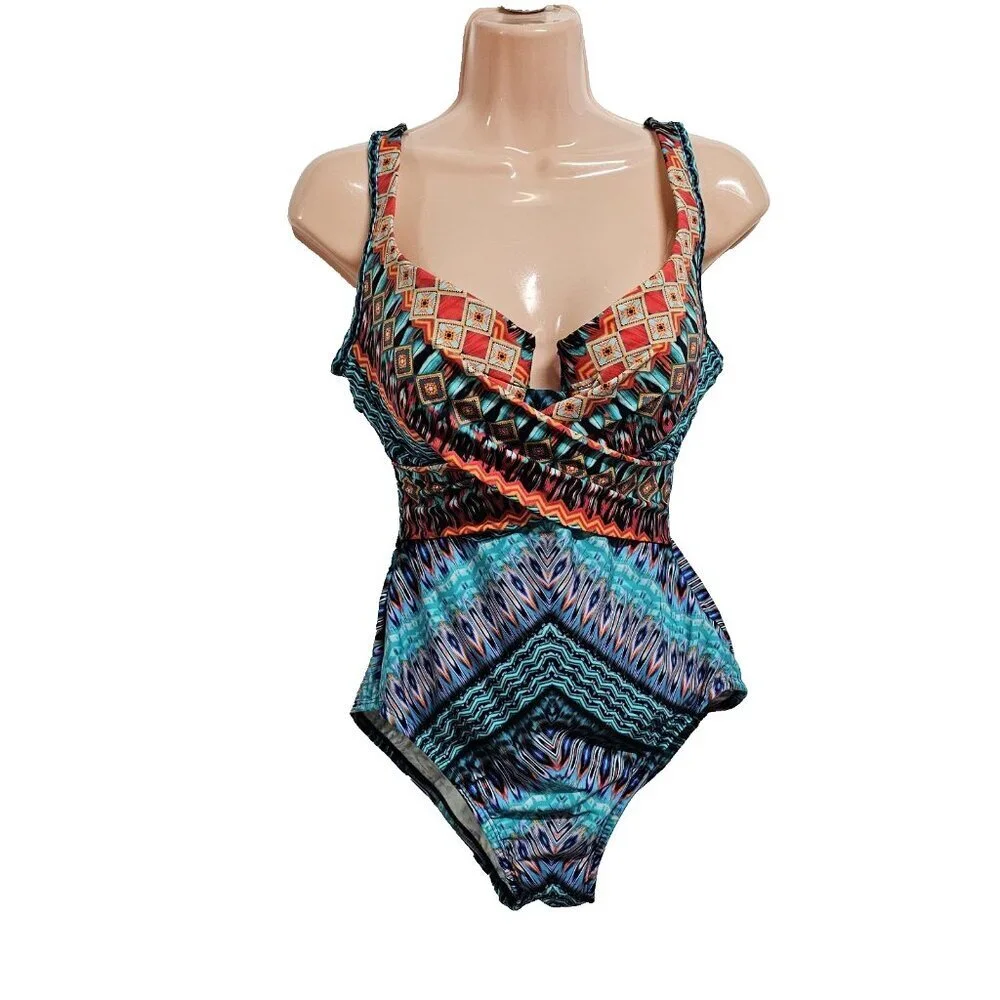 Miraclesuit Casbah Escape tummy Control Underwire One Piece Swimsuit Size 12